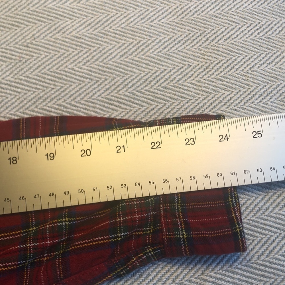 EDDIE BAUER Men's Medium Red  Plaid Flannel Button Down  USED Good Condition - Picture 7 of 15